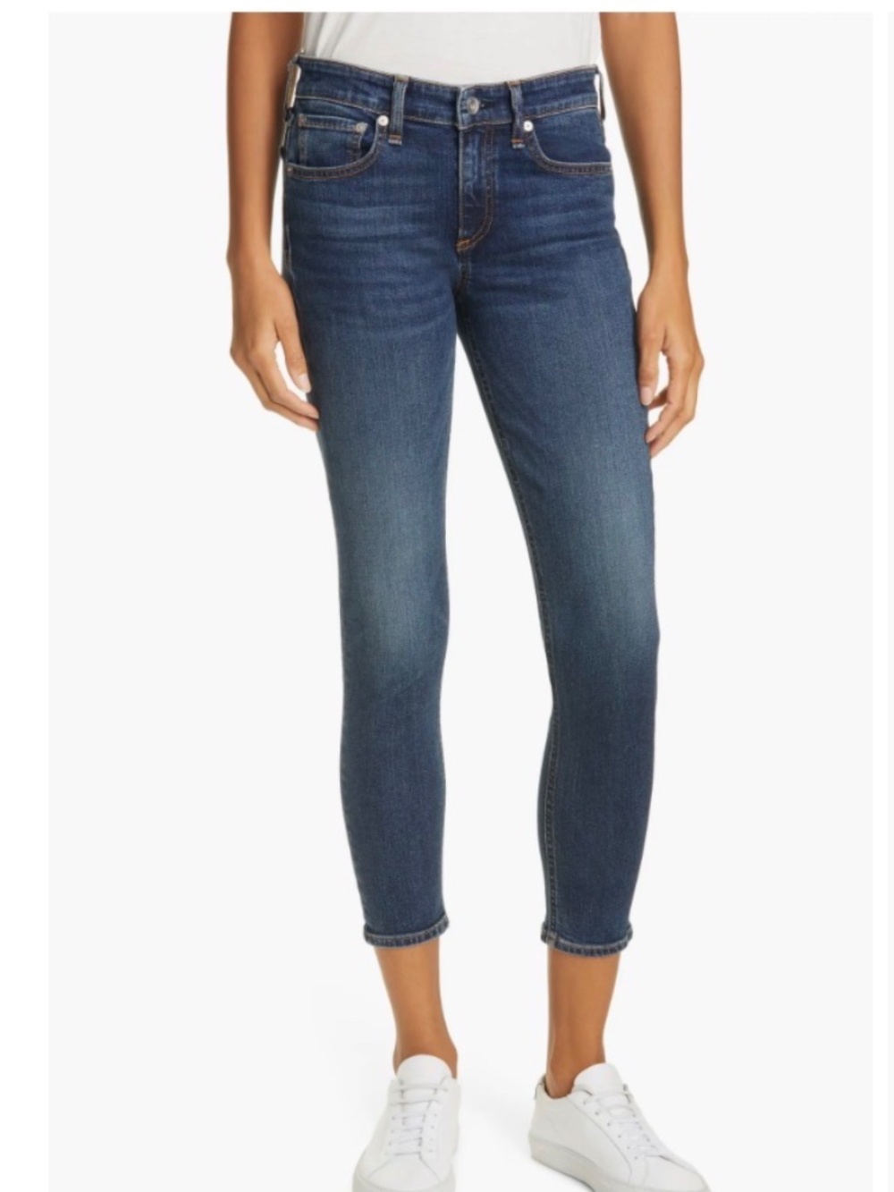 rag & bone Cate High Waist Crop Skinny Jeans Dark Blue Size 30